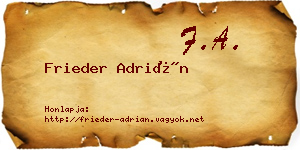 Frieder Adrián névjegykártya